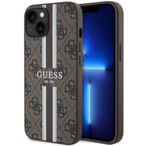 Husa iPhonecase MagSafe Guess GUHMP14SP4RPSW 14 6.1" maro/maro tare 4G dungi imprimate 4G dungi imprimate Case
