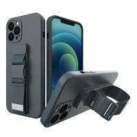 Sfoară Case silikonou husa cu șnur cu șnur sac strap pentru Samsung Galaxy A53 5G albastru marin