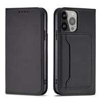 Mag Case husa net Card Samsung Galaxy S23+ flip cover portofel portofel stand negru