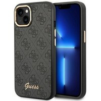 Husa Apple iPhone GUESS 14 4G Vintage Gold Logo Black Hardcase