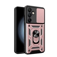 Hybrid Armor Camshield cu suport și capac pentru cameră pentru Samsung Galaxy A36 - roz