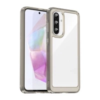 Husă pentru spațiul cosmic pentru husă Samsung Galaxy A56 cu ramă flexibilă - semi-transparentă, neagră