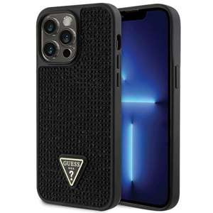 Husa Guess GUHCP14XHDGTPK iPhone 14 Pro Max 6.7" negru/negru greucase Triunghi cu pietre de rinocer Case