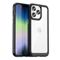 Case husa iPhone Spațiu exterior 14 Pro Max caz rigid cu rama de gel negru
