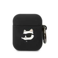 Karl Lagerfeld KLA2RUNCHK AirPods 1/2 capac negru/negru silicon Choupette Head 3D