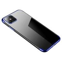 Culoare transparentă case husă cu gel husa cu margine metalică iPhone 13 Pro albastru