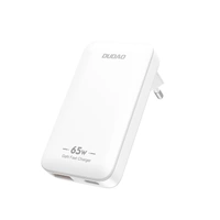 Încărcător de perete ultrasubțire GaN Dudao A65Q 65W USB-A / USB-C PD - alb