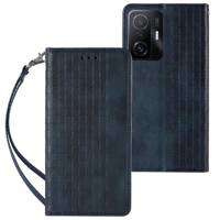 Magnet Strap Case husa pentru Xiaomi Redmi Notă 11 Pro portofelul de acoperire + mini lanyard pandantiv albastru
