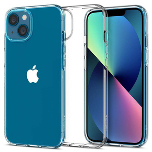 Husa iPhone 13 Spigen Liquid Crystal Transparent Clear Case + Folie sticla Acoperire completă Spigen