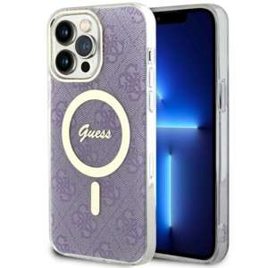 Husa iPhonecase MagSafe Guess GUHMP14XH4STU 14 Pro Max 6.7" violet/violet hard 4G Case