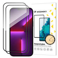 Wozinsky set de 2x super-puternic folie sticla Full Glue pentru întregul ecran cu cadru Case Friendly iPhone 14 Pro negru