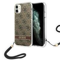 Husa GUESS Apple iPhone  11 4G Print Strap Brown Hardcase