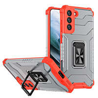 Husa Inel de cristal Case hibrid blindat husa husă + magnetyczny suport Samsung Galaxy S22+ (S22 Plus) roșu Case