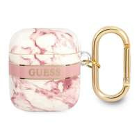 Husa GUESS Apple AirPods Cover Marble Strap Collection Pink Pink Case