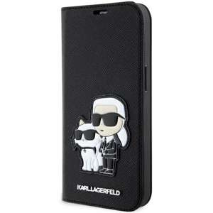 Husa iPhonecase Karl Lagerfeld KLBKP14XSANKCPK 14 Pro Max 6,7" carte neagră/neagră Saffiano Karl &amp; Choupette Case