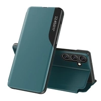 Husa Eco Leather View husa eleganta cu clapa si functie suport pentru Samsung Galaxy A56 - verde