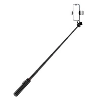 Stick pentru selfie WC12YDS Trepied telescopic 1,3 m aliaj de aluminiu cu lumină dublă și suport pentru telefon - negru