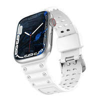 Strap strap Apple Watch Curea Triplă protecție SE, 8, 7, 6, 5, 4, 3, 2, 1 (41, 40, 38 mm) brățară cu bandă albă