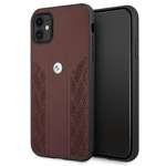 Case BMW Apple iPhone 11 Leather Curve Perforate Red Hardcase