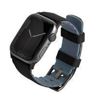 strap Apple Watch UNIQ Linus Series 4/5/6/7/8/8/SE/SE2 38/40/41mm. Airosoft Silicone negru/negru de noapte