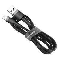Baseus Cafule Cablu de nailon de înaltă rezistență USB / Lightning QC3.0 2.4A 0.5M cablu negru-gri (CALKLF-AG1)