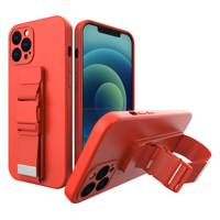 Frânghie case gel husa cu șnur lanț cu lanț de lanț sac Xiaomi Redmi Notă 10 5G / Poco M3 Pro roșu