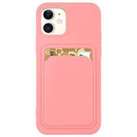 Husa Card Case silikonou husa portofel cu buzunar pentru carduri documente pentru Samsung Galaxy S22+ (S22 Plus) roz Case