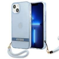 Husa GUESS Apple iPhone 13 Mini Stap Translucid Blue Hardcase