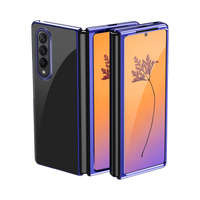 Case husa Placare Samsung Galaxy Z Z Fold 4 capac cu ramă albastră metalică