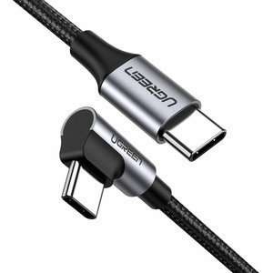 Cablu USB-C la USB-C, înclinat UGREEN QC 3.0 PD 3A 60W 1m (negru)