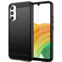 Husa Case husanounou Carbon pentru Samsung Galaxy Galaxy A34 5G flexibil siliko carbo capac negru Case