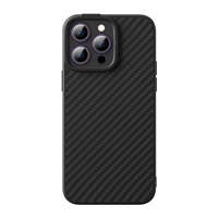 Husa Armurată Husa iPhone 14 Pro Max compatibil cu MagSafe Folie sticla Baseus Synthetic Fiber - Negru Case