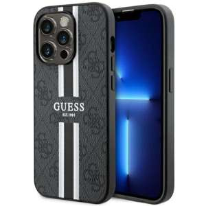 Husa iPhonecase MagSafe Guess GUHMP14XP4RPSK 14 Pro Max 6.7" negru/negru tare 4G dungi imprimate Case