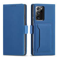 Magnet Card Case husa pentru Samsung Galaxy S22 Ultra card portofel carte de acoperire card titular albastru