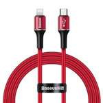 Cablu BASEUS USB-C la Lightning PD Halo, Power Delivery, 18W, 1m roșu