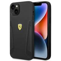 Husa iPhonecase Ferrari 14 Plus 6.7" negru/negru Hard Leather Stamp Sides din piele tare