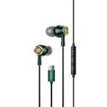 Casti USAMS USAMS USB-C Stereo EP-43 Metal HSEP4302 Verde închis