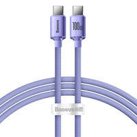 Baseus Crystal Shine Series cable USB cable for fast charging and data transfer USB Type C - USB Type C 100W 1.2m purple (CAJY000605)