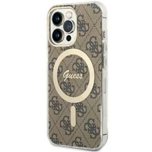 Husa iPhonecase MagSafe Guess GUHMP13LH4STW 13 Pro / 13 6.1" maro/maro tare 4G Case
