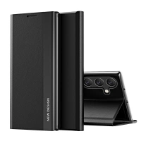 Husă cu clapă nouă pentru dormit cu funcție de suport pentru Samsung Galaxy A56 - neagră
