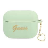 Husa GUESS Apple AirPods Pro Cover Silicone Charm Heart Collection Verde Case