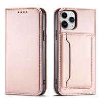 Magnet Card Case husa pentru iPhone 12 Pro Max card portofel carte de caz carte titular roz