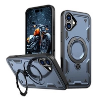 Husă Hybrid Armor Trendy cu MagSafe pentru iPhone 16 - albastră
