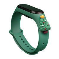 Curea Xmas band pentru Xiaomi Mi Band 4 / Mi Band 3 Crăciun silikonou strap brățară verde închis (pom de Crăciun 2)