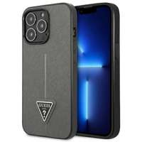 Guess GUHCP13LPSATLG iPhone 13 Pro / 13 6.1" argintiu / argintiu greucase SaffianoTriangle Logo