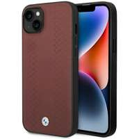 Husa iPhone BMW BMHCP14S22RFGR 14 6.1" burgundy/burgundy Piele cu model diamant