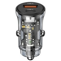 USAMS Charg. sam. 1xUSB+1xUSB-C C32 30W Fast Charge negru/negru CC164CC01 (US-CC164)