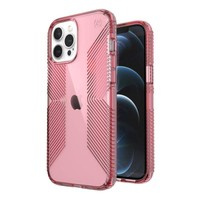 Speck Presidio Perfect-Clear with Grips - iPhone 12 12 Pro Case with MICROBAN (Vintage Rose) Coating