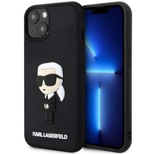 Husa iPhonecase Karl Lagerfeld KLHCP14M3DRKINK 14 Plus 6.7" negru/negru cauciuc dur Ikonik 3D Case
