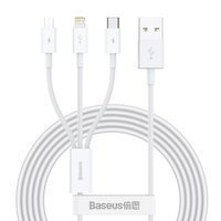 Baseus cablu [DUPĂ RETURNARE] Superior 3 în 1 USB - Lightning / USB tip C / micro USB 3,5 A 1,5 m alb (CAMLTYS-02)